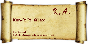 Kenéz Alex névjegykártya